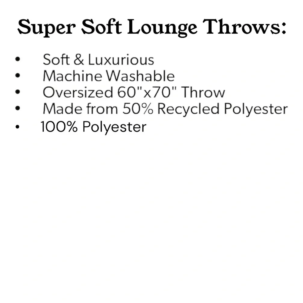 SAMUEL CHECK - SUPER SOFT OVERSIZED LOUNGE THROW, 60”x70”. BRAND NEW!